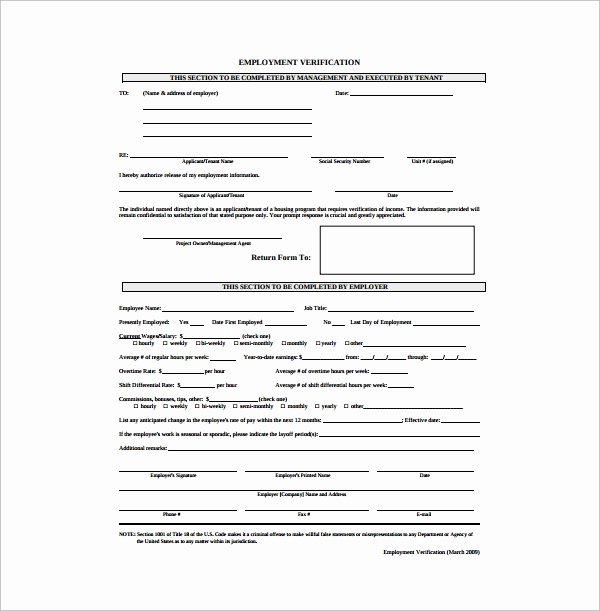 Employment Verification forms Template Lovely Free 5 Employment Authorization forms In Pdf
