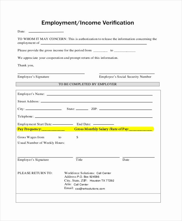 Employment Verification forms Template New Sample Job Verification form 8 Free Documents In Pdf