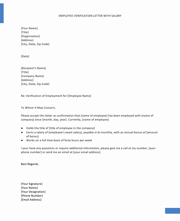 Employment Verification Letter Template Word Awesome Confirmation Employment Letter for Bank