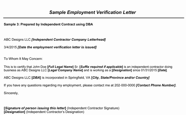 Employment Verification Letter Template Word Fresh Employment Verification Letter 8 Samples to Choose From