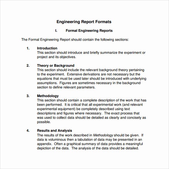 Engineering Technical Report Template Best Of 17 Sample Engineering Reports Pdf Word Pages