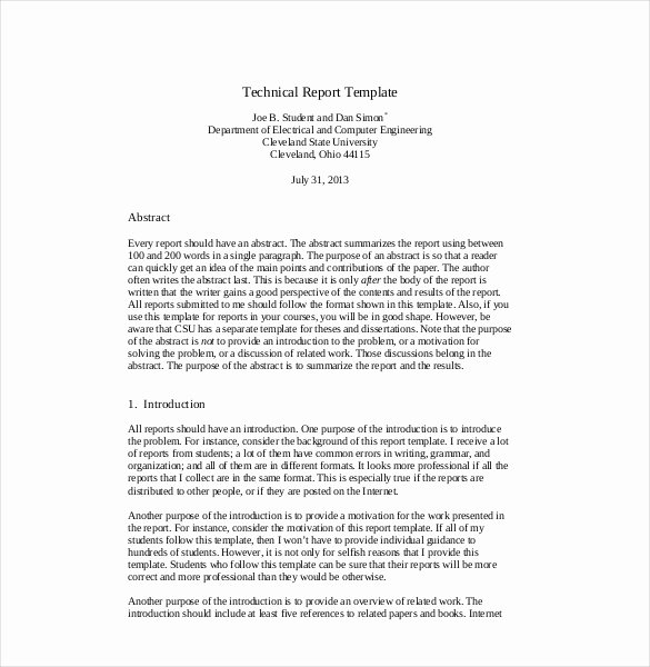 Engineering Test Report Template Elegant 10 Technical Report Templates Docs Pdf Word