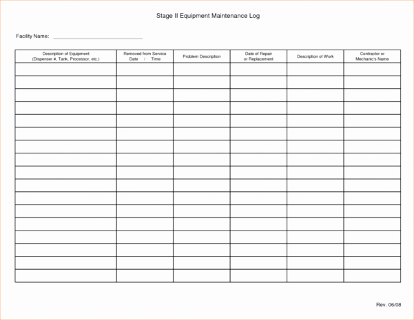 Equipment Maintenance Log Template Excel New Equipment Maintenance Spreadsheet Spreadsheet Downloa