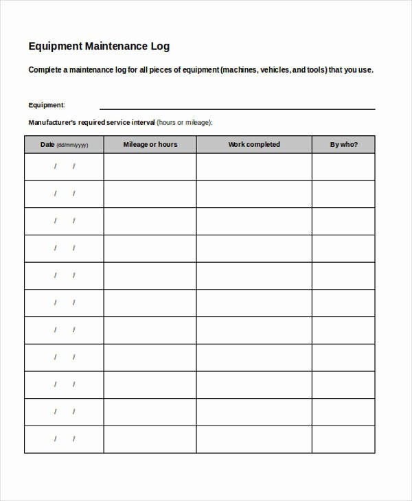 Equipment Maintenance Log Template Inspirational 21 Daily Log Samples &amp; Templates In Word
