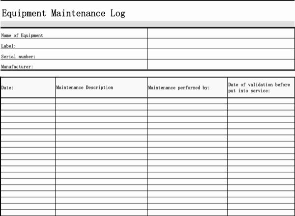 Equipment Maintenance Log Template Luxury Download Equipment Maintenance Log for Free