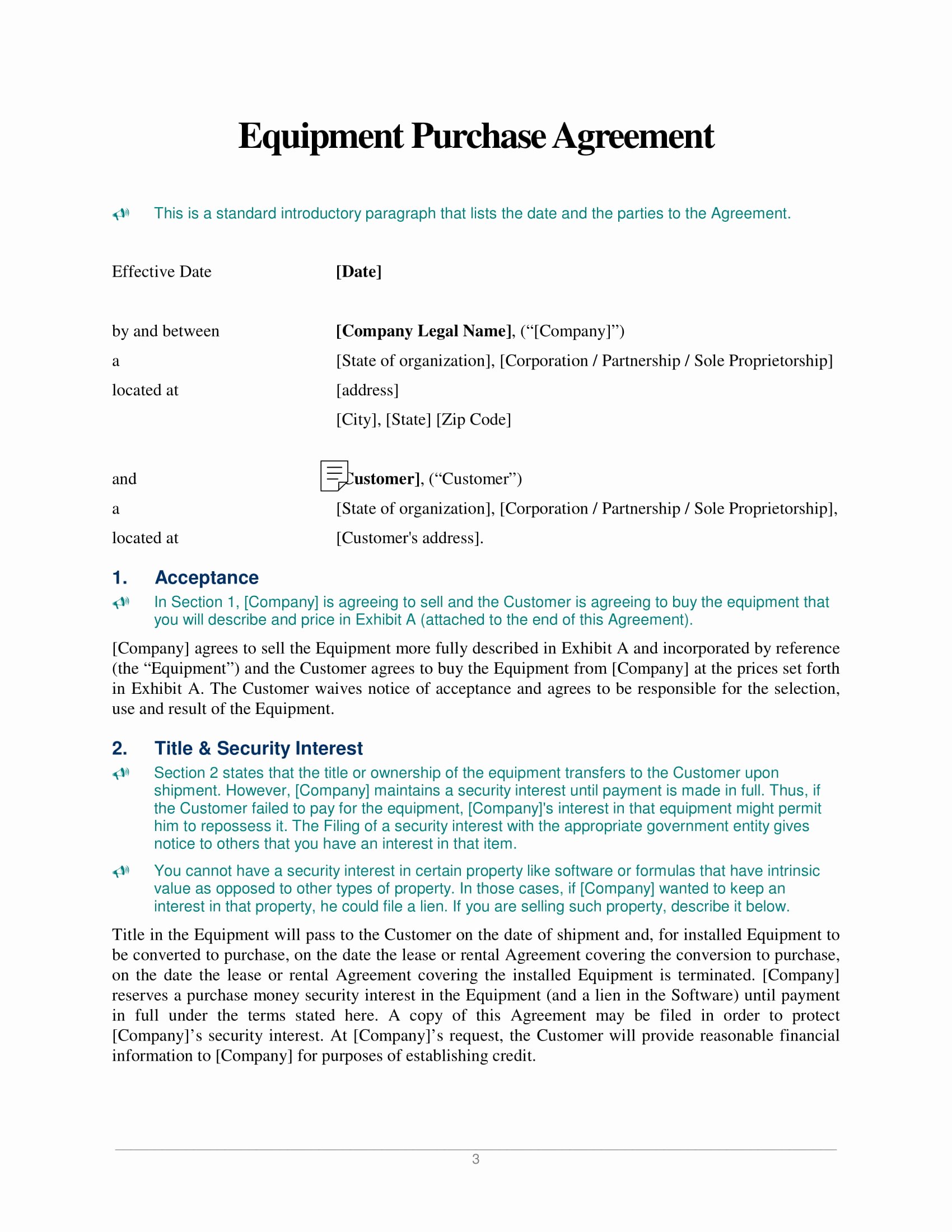 Equipment Purchase Agreement Template Lovely 10 Equipment Purchase Agreement Examples Pdf
