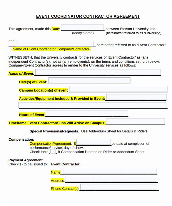 Event Planner Contract Template Fresh event Contract Template 25 Download Documents In Pdf