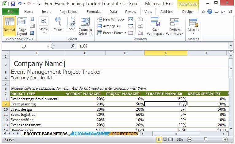 Event Planning Proposal Template Awesome Free event Planning Tracker Template for Excel