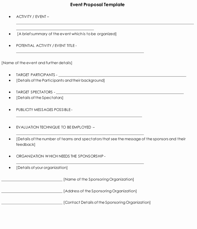 Event Planning Proposal Template Beautiful event Proposal Template 12 Samples forms &amp; formats
