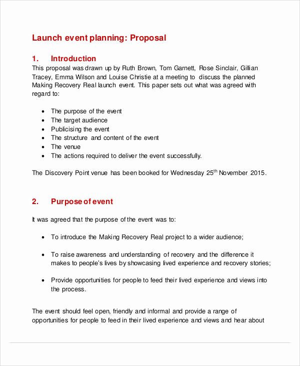 Event Planning Proposal Template Inspirational 58 event Proposal Samples Word Pdf