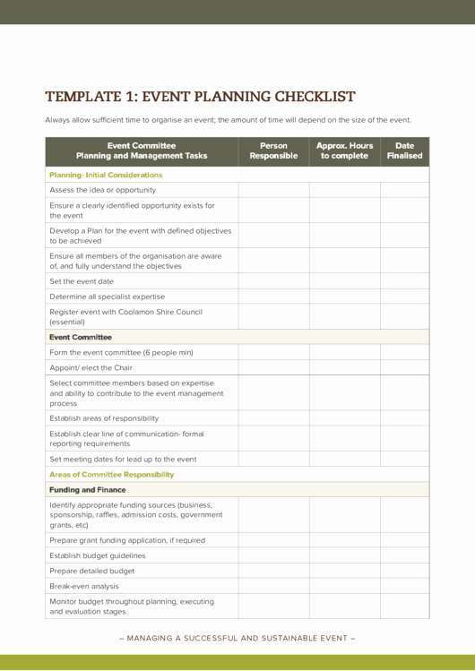 Event Planning Template Pdf Beautiful event Planning Checklist Template Printable Pdf