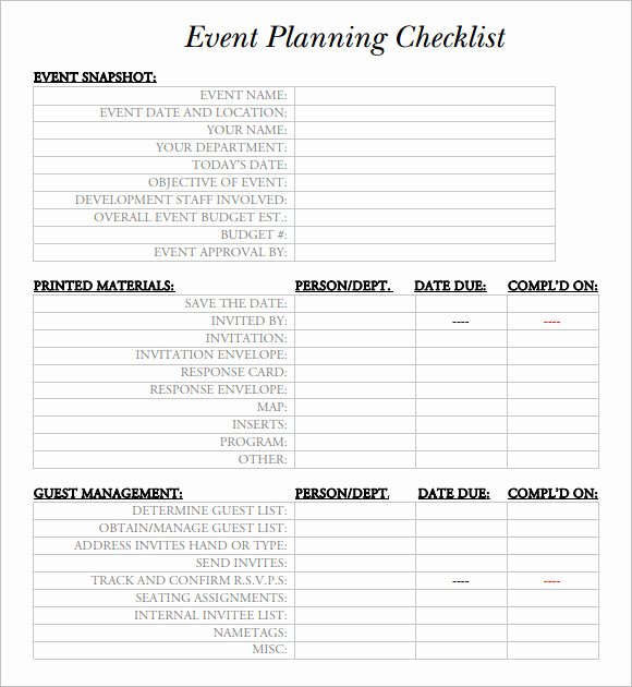 Event Planning Template Pdf Elegant Free 16 Sample event Planning Checklist Templates In