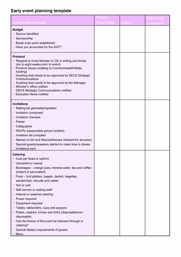 Event Planning Template Pdf Unique event Planning Template In Word and Pdf formats Page 2 Of 4