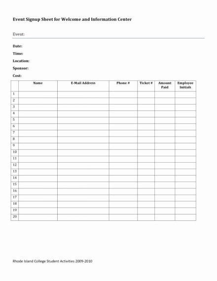 Event Sign In Sheet Template Awesome 14 Sign Up Sheet Examples Templates In Word Pages Docs