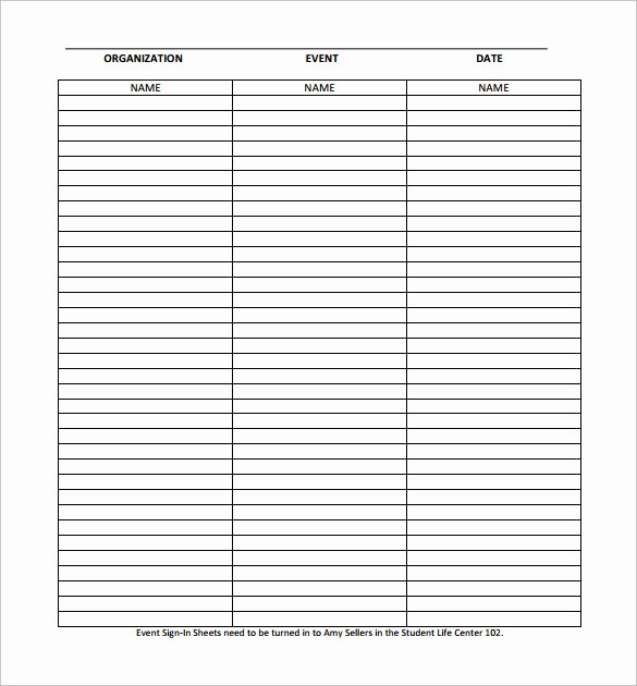 Event Sign In Sheet Template Awesome Sample event Sign In Sheet 11 Documents In Pdf Word