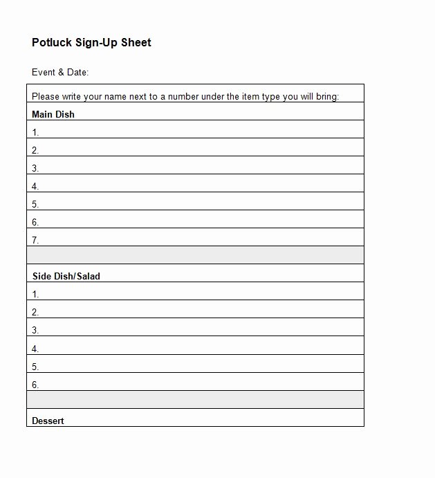Event Sign In Sheet Template Inspirational event Sign Up Sheet