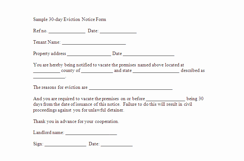 Eviction Notice Template Free Unique Eviction Notice Template