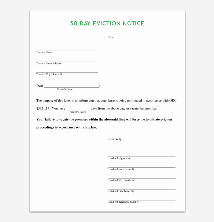 Eviction Notice Template Word Awesome Eviction Letters Templates Image – Tenant Eviction Letter