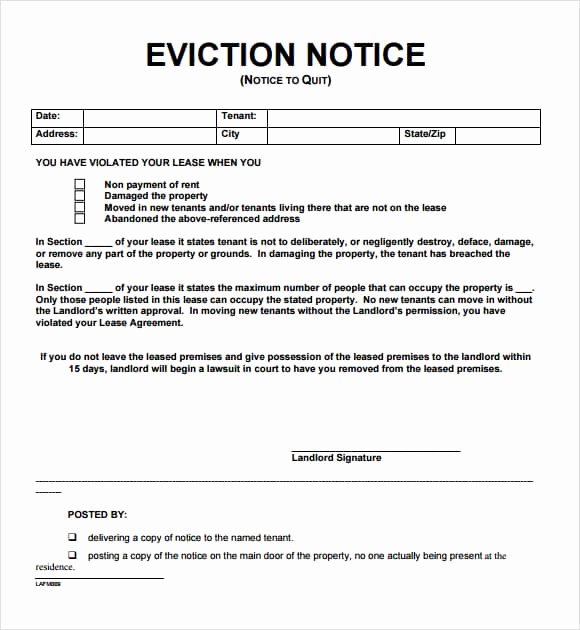 Eviction Notice Template Word Luxury 24 Free Eviction Notice Templates Excel Pdf formats
