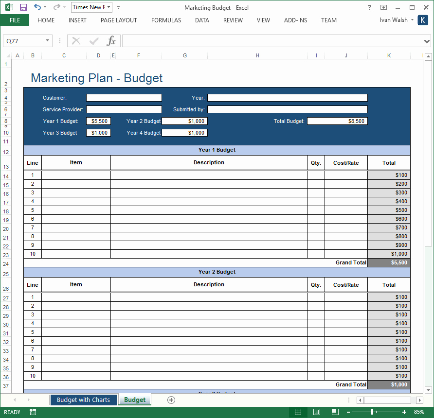 Excel Table Of Contents Template Fresh Marketing Plan Templates 5 X Word 10 Excel Spreadsheets