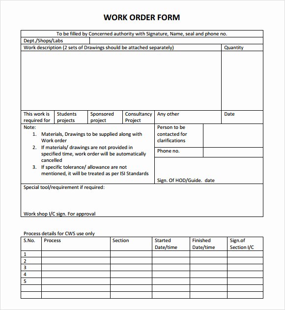 Excel Work order Template Unique 14 Work order Samples Pdf Word Excel Apple Pages