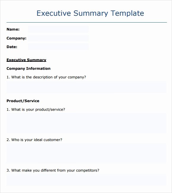 Executive Summary Word Template Elegant Sample Executive Summary Template 8 Documents In Pdf