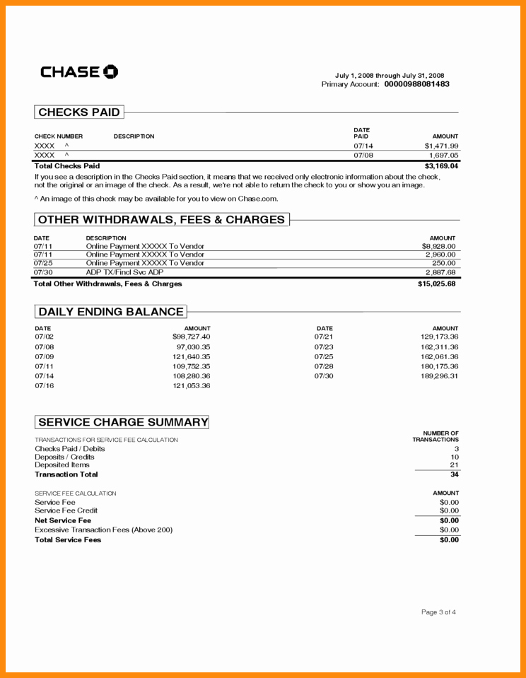 Fake Bank Statement Template Best Of Chase Bank Statements