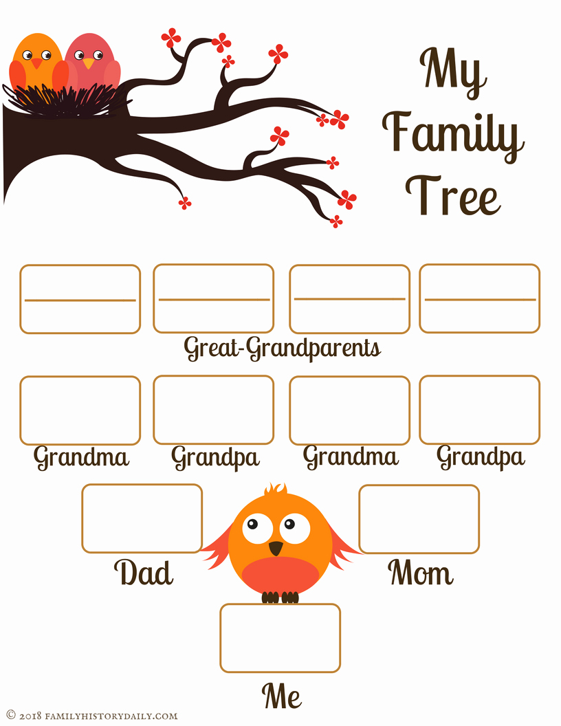 Family Tree with Pictures Template Beautiful 4 Free Family Tree Templates for Genealogy Craft or