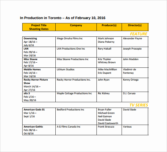 Film Production Schedule Template Fresh What Does A Movie Production Schedule Look Like