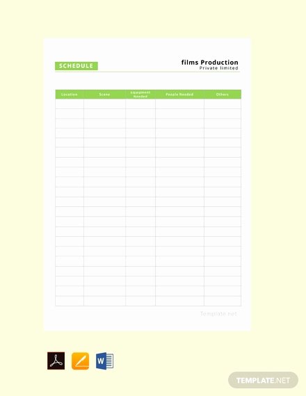 Film Production Schedule Template Lovely Free Daily Production Schedule Template Download 249