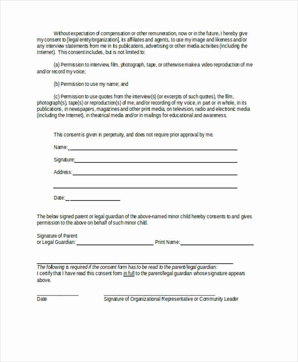 Film Release form Template Fresh 12 Interview Release form Template