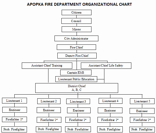 Fire Department organizational Chart Template Unique organizational Chart