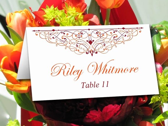 Fold Over Place Card Template Best Of Diy Wedding Place Card Template Tent Printable Escort Card