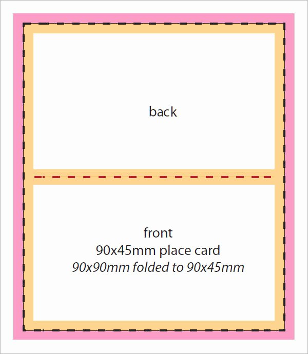 Fold Over Place Card Template Elegant Free 6 Place Card Templates In Word