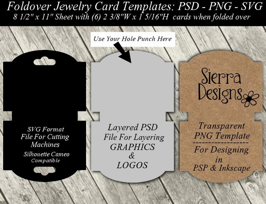 Fold Over Place Card Template New Necklace Card Template Available In Svg Cutting File Layered