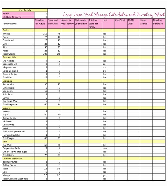Food Inventory List Template New 18 Inventory Checklist Templates Free Pdf Word format