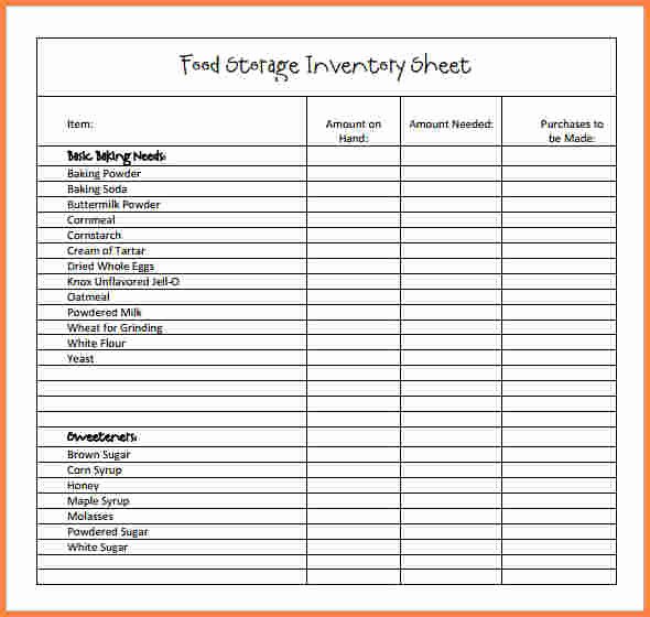 Food Inventory List Template New 9 Food Inventory Spreadsheet