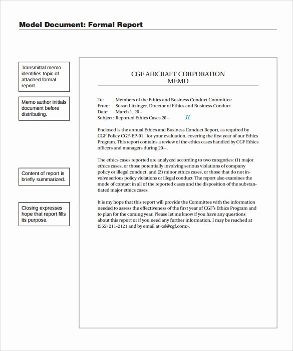 Formal Business Report Template New Sample formal Report 25 Documents In Pdf Word Docs