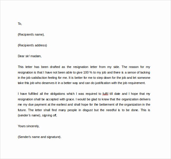 Formal Resign Letter Template Luxury Free 40 formal Resignation Letters Templates In Pdf