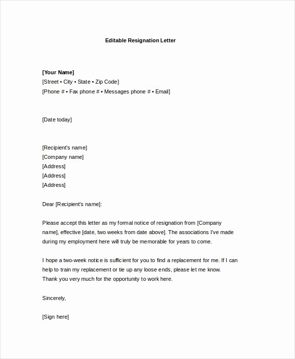 Formal Resign Letter Template Luxury Resignation Letter 22 Free Word Pdf Documents Download