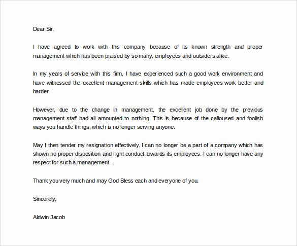 Formal Resign Letter Template Unique Free 40 formal Resignation Letters Templates In Pdf