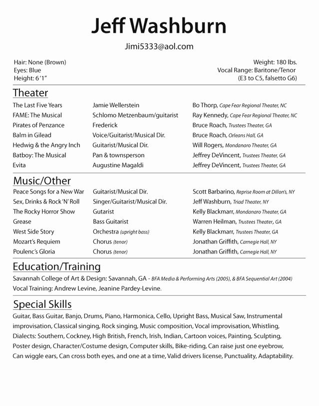 Free Acting Resume Template Unique 14 15 Free Acting Resume Builder