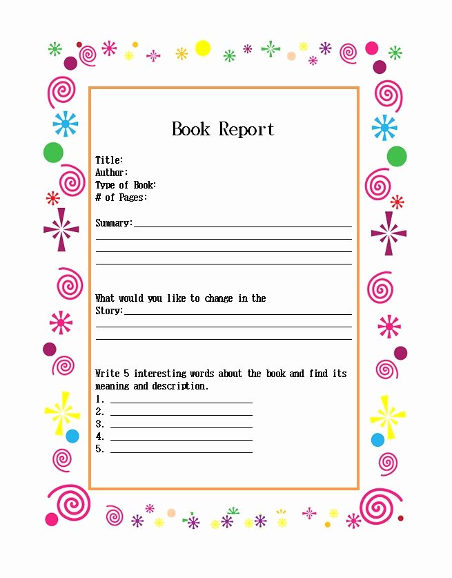 Free Book Report Templates Beautiful 30 Book Report Templates &amp; Reading Worksheets
