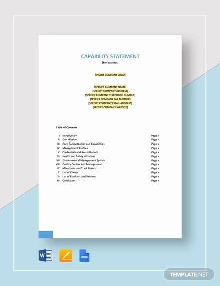 Free Capability Statement Template Word Fresh 14 Capability Statement Templates Pdf Word Pages