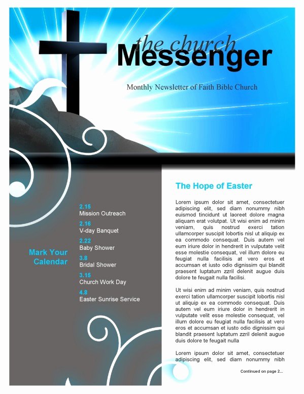 Free Church Newsletter Templates Unique Church Cross Newsletter Template