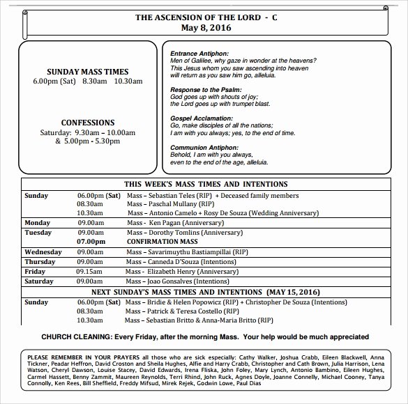Free Church Newsletter Templates Unique Sample Church Newsletter 9 Documents In Pdf