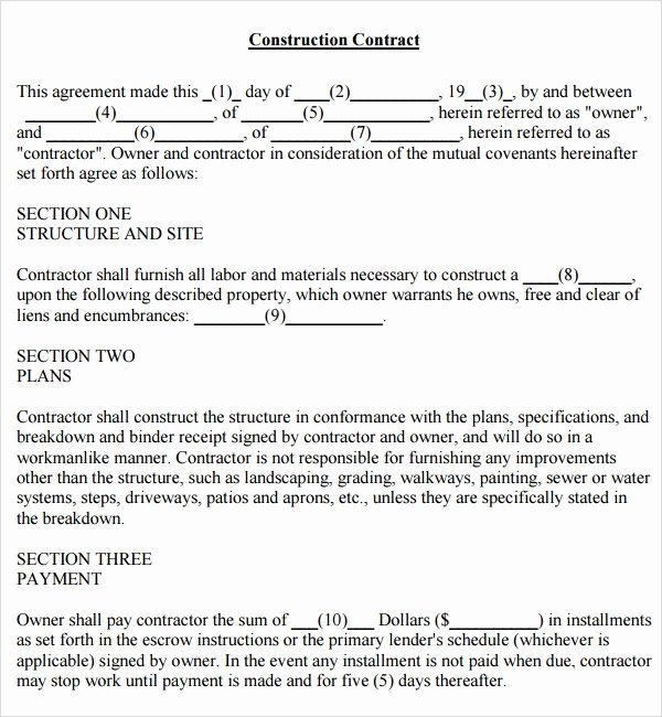 Free Construction Contract Template New Simple Contract Template 7 Free Pdf Doc Download