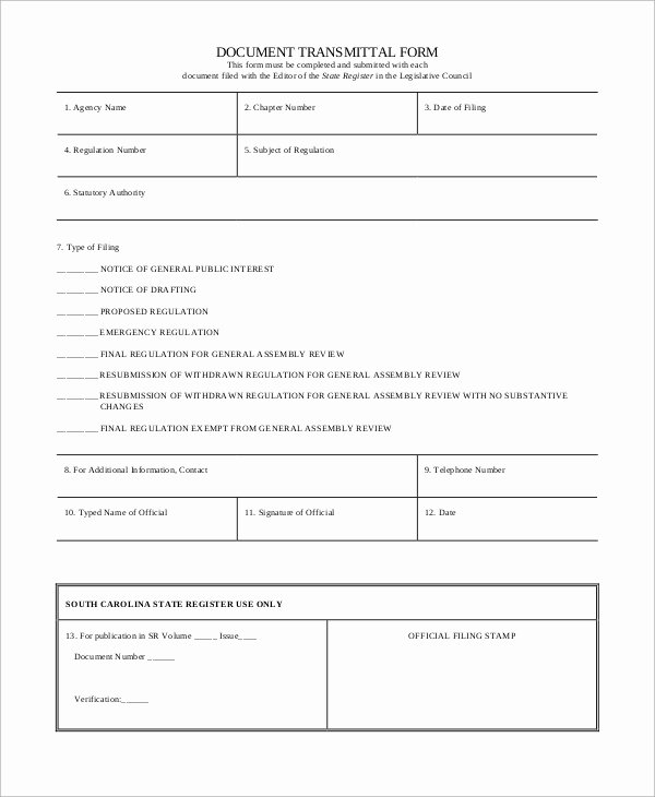 Free Construction Submittal form Template Inspirational Sample Transmittal form 9 Examples In Pdf