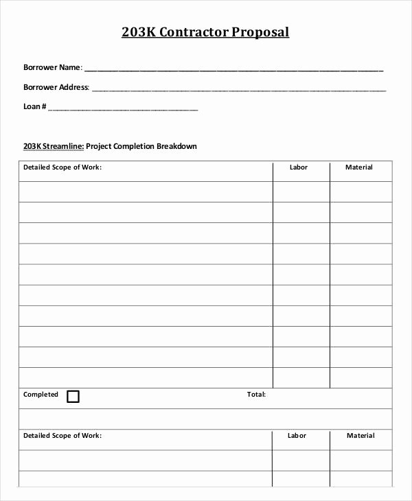 Free Contractor Proposal Template Awesome 17 Contractor Proposal Templates Free Word Pdf format