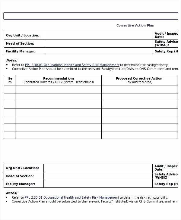 Free Corrective Action Plan Template Inspirational Annual Work Plan Template Doc – Printable Schedule Template